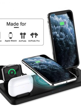 15W Qi Wireless Charger 6 In 1 Fast Charging Station For Iwa