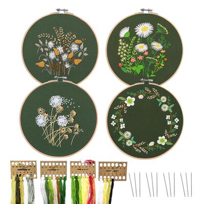 速发Handwork Needlework Plants Cross Stitch Embroidery Flowe