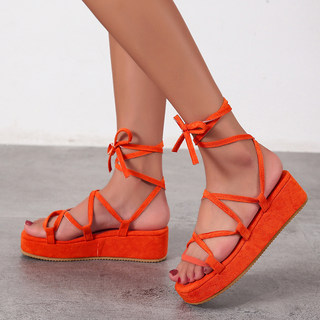 网红2022 Women Sandal Woman Platform Non-slip Wedge Cross Ti