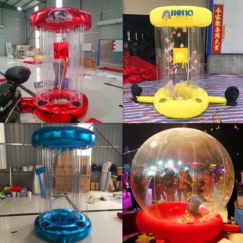 进口日本网红充气抓钱机气模开业活动促销活动抽奖道具财神卡通模