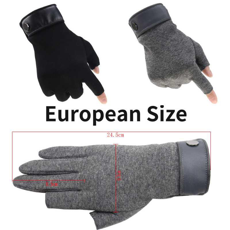 推荐Winter Men Mitten 2 Fingers Exposed Keep Warm Touch Scre