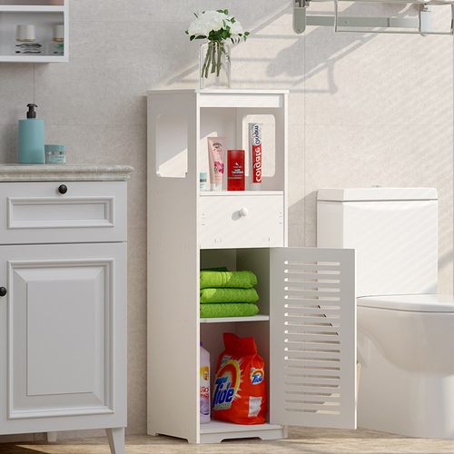 卫生间防水置物架免打孔阳台洗衣机旁收纳架可通水管厕所储物柜子