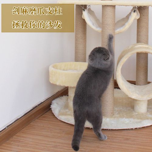 猫爬架猫窝猫树架子一体四季猫咪用品爬猫架带窝抓柱实木猫塔别墅