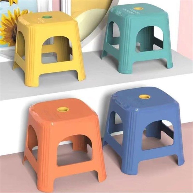 加厚塑料板凳中号成人儿童茶几凳子网红爆款特厚方凳防滑可叠加,收纳整理,收纳凳,淘宝优惠券,粉丝福利购,淘宝优惠卷