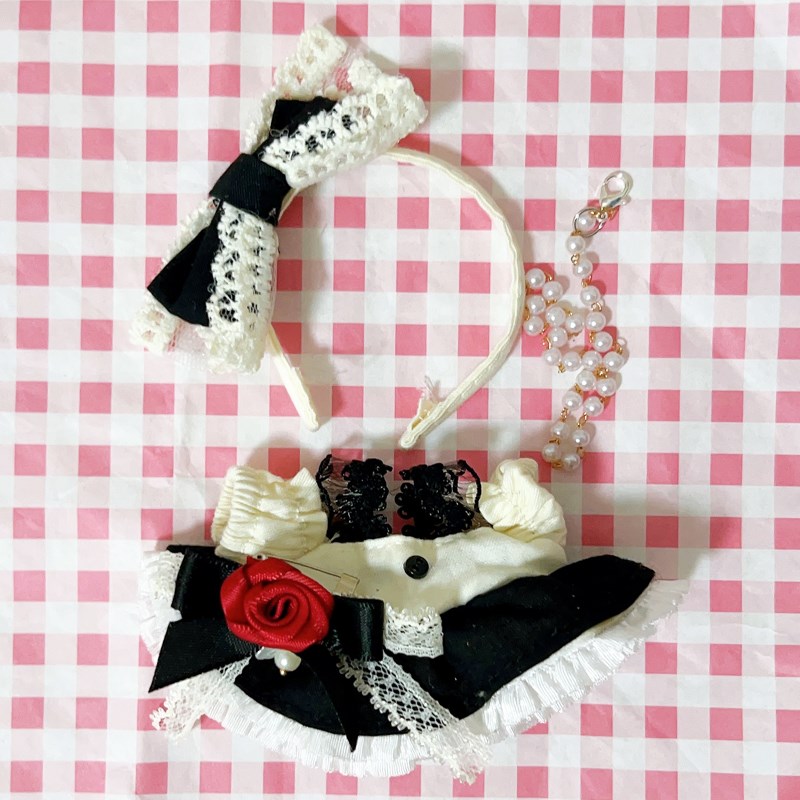 棉花娃娃衣服10cm20厘米现货娃衣吊带连衣裙女仆装套Z装玩偶公仔