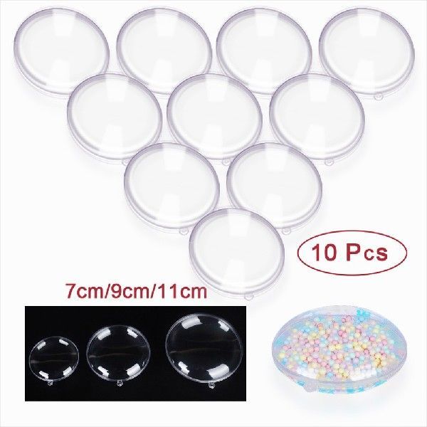 极速10Pcs Fillable Clear Flat Ball Home Decor Wedding Candy