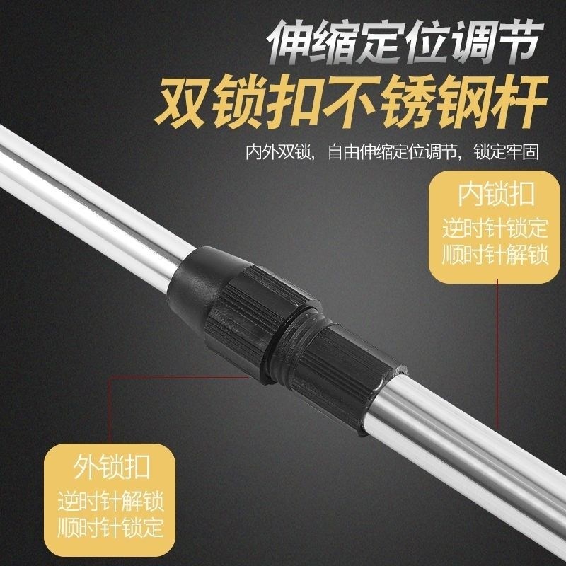现货抄网杆特硬加厚加长不锈钢摘果杆万能摘果神器伸缩杆高枝摘果