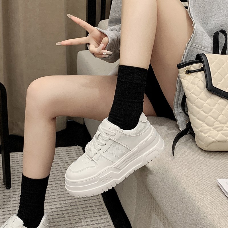 小码女鞋31323k3厚底小白鞋女春季新款小个子穿增高系带运动休闲3
