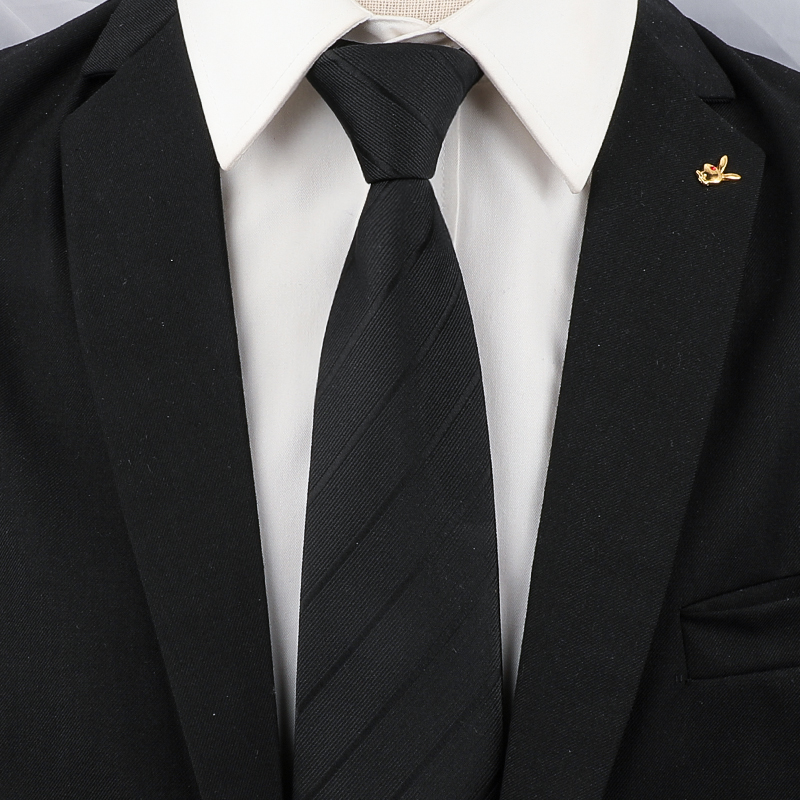 推荐衬衫男高级感领带士黑色正装韩版8cm学生女生西装商务懒人拉