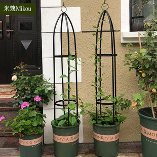 简易花架爬藤架铁线莲攀爬花架绿萝铁艺柱形花支架月季 花欧月户外