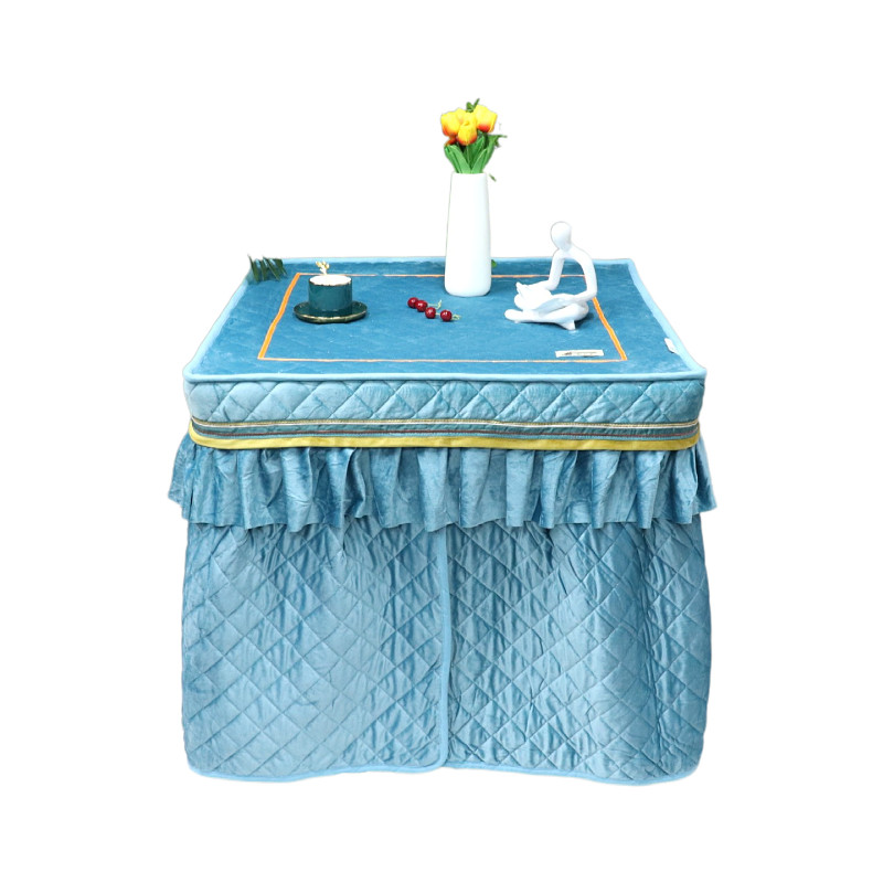 正方形烤火桌罩取暖桌套方桌双面加绒80揭盖烤火罩麻将机烤火炉罩