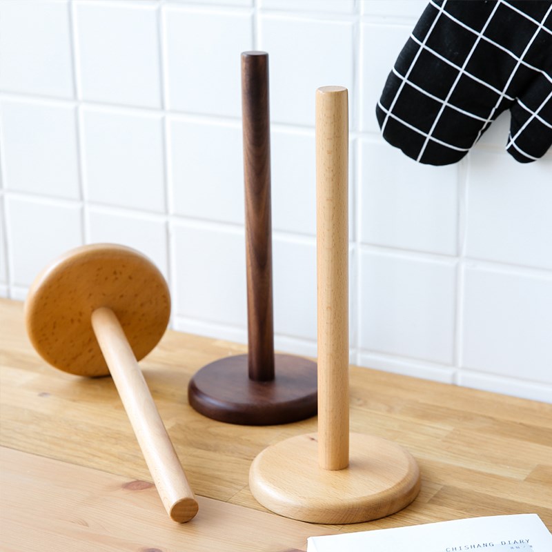 Z7XN厨房纸巾架木质立式吸油纸卷纸架厨房用U纸架保鲜袋膜收