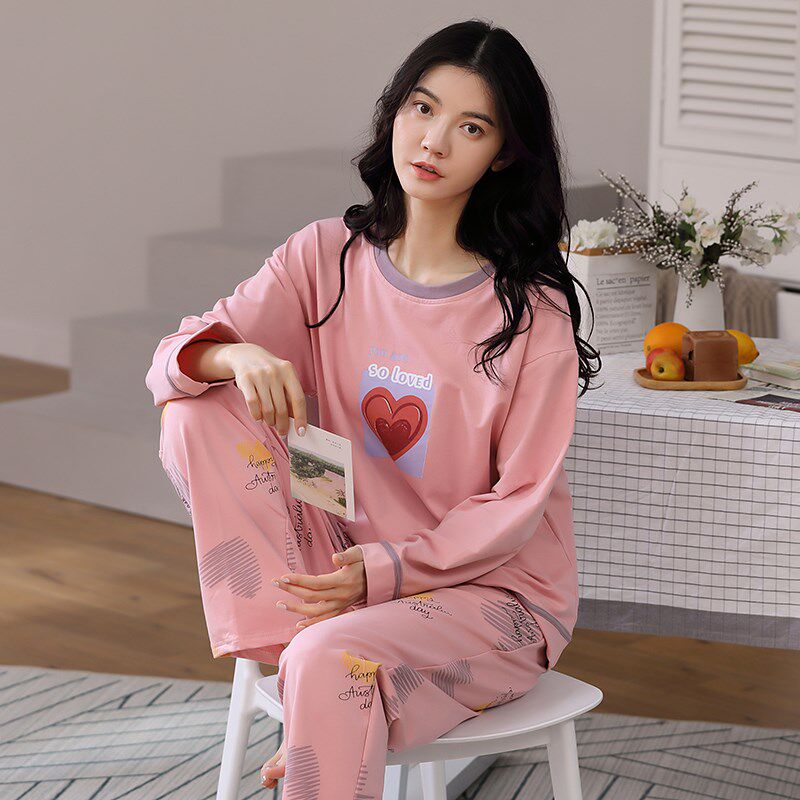 睡衣女秋季长袖两件套20204年新款可外穿女生家居服套装秋冬
