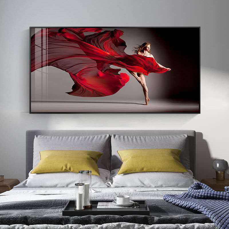 卧室床头装饰画酒店房间墙面画抽象艺术人物挂画北欧浪漫横版壁画图片