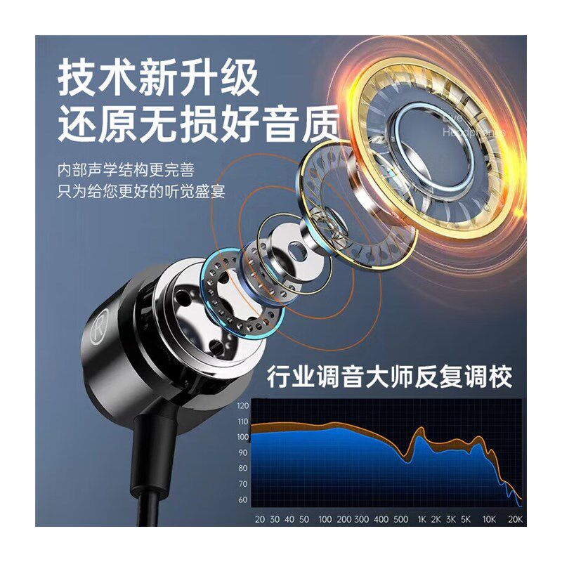 科沃【升级3米长线】电脑耳机入耳式有线带麦台式机双孔插头笔记