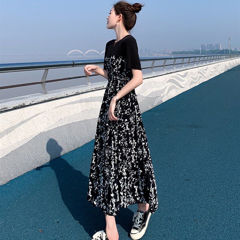 纯棉夏装宽松大码200斤中长款碎花孕妇连衣裙时T尚款韩版潮妈圆领怎么样,好用不?