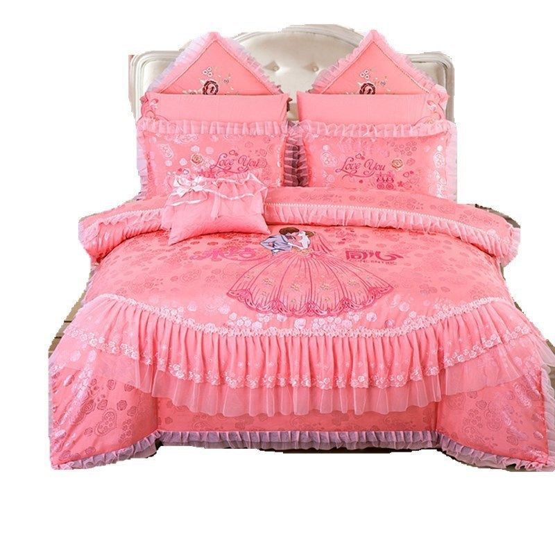 婚庆大红色四件套刺绣结婚礼陪嫁妆被单喜庆新房龙凤床品,床上用品,婚庆床品套件,淘宝优惠券,粉丝福利购,淘宝优惠卷