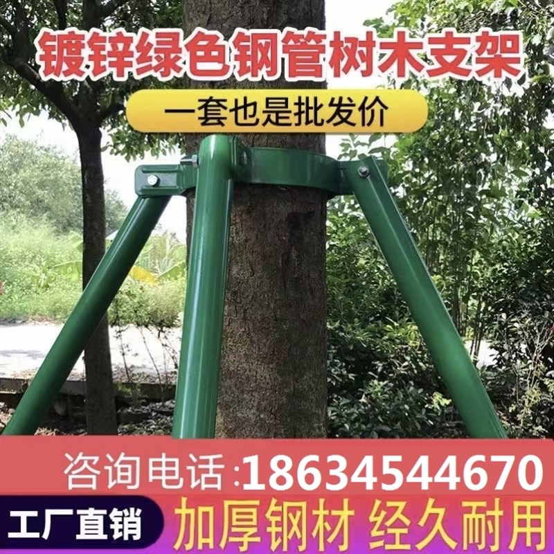 树木支撑架园林绿化o防风防倒支架扶树大树固定器铁抱箍苗木支撑
