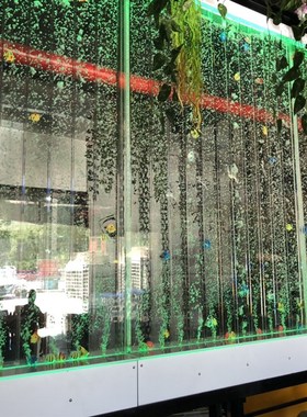 定制大型屏风气泡墙流水幕鱼缸装饰玄关隔断创意水景酒柜水帘新品