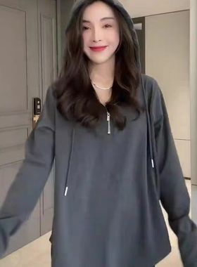 哺乳卫衣秋冬季辣妈款外出穿宽松连帽百搭哺乳上衣秋装产后两件套