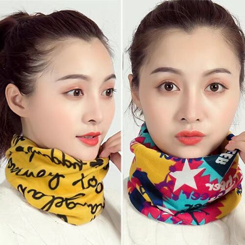 围脖女套头小围巾口罩脖套韩版护颈秋冬骑行防风假领子