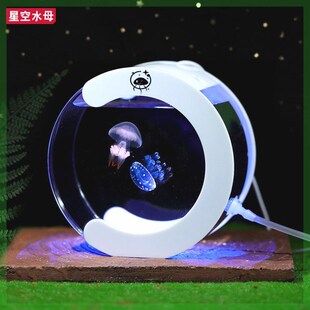 专用水母缸活物好养儿童养殖桌面小宠物迷你懒人赤月循环水族鱼缸