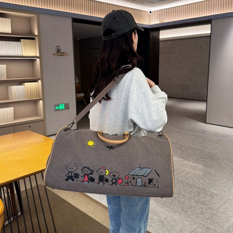 特大容量帆布旅行包女待产收纳袋手提行李包男短途出门轻便健身包,箱包皮具/热销女包/男包,旅行袋,淘宝优惠券,粉丝福利购,淘宝优惠卷