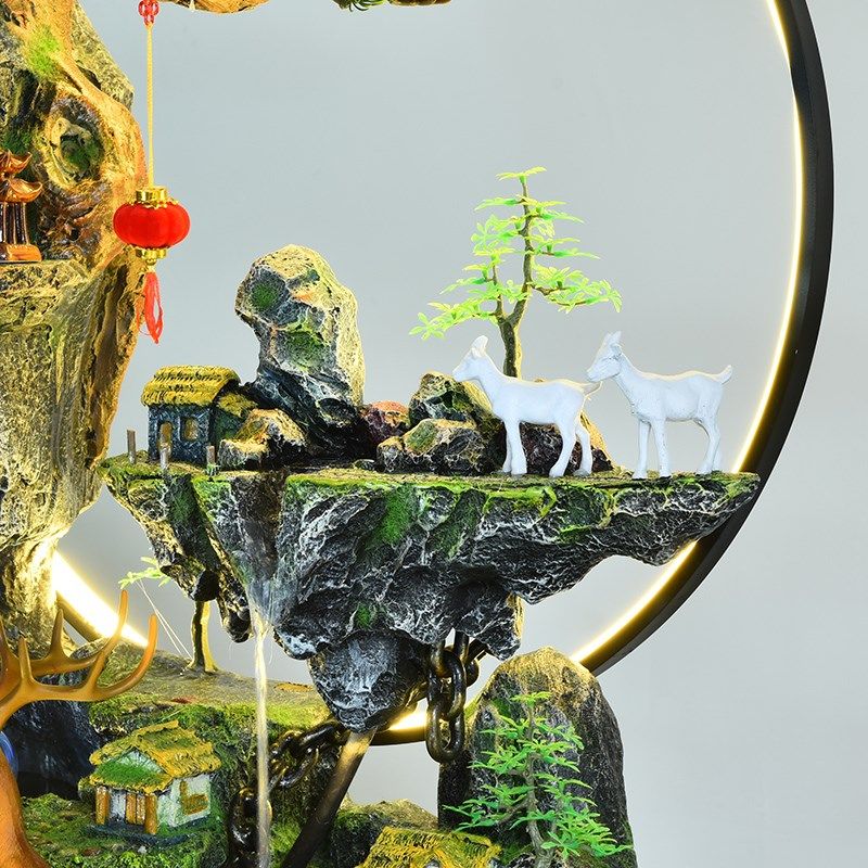 新中式假山流水喷泉客厅电视柜旁B鱼缸阳台餐厅办公室家居送礼摆,家居饰品,落地摆件,淘宝优惠券,粉丝福利购,淘宝优惠卷