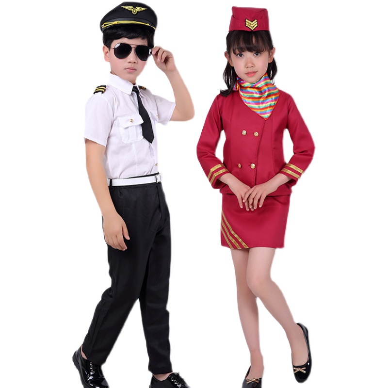 儿童职业角色扮h演服邮递员医生厨师警察科学家舞台演出服装可定