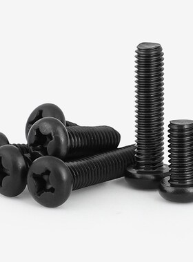 M5M6M8M10 黑色304不锈钢圆头十字螺丝PM盘头螺钉*8x16x25x35x100