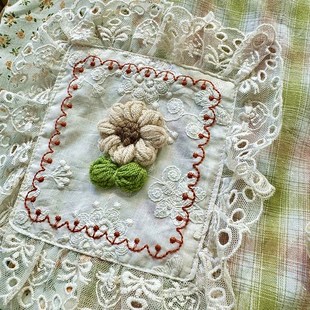 马甲 夏季 高档洗水棉E 绑带开衫 女蕾丝花边 绿色拼布 宽松大码 薄款