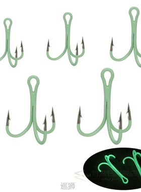 10pcs Treble Three Barbed Anchor Fishhooks Jig Hooks High Ca