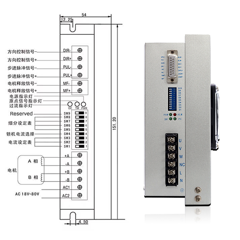 三相步进马达驱动器HB-3722MA/7A适配F86/110/130系列电机厂家直