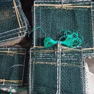 青蟹夹翻转蟹笼青蟹笼海用抓钓三角赶海J螃蟹笼网铝包镀锌螃蟹夹