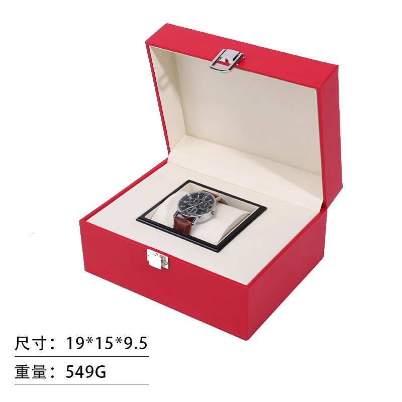 金属扣手表盒 pku皮腕表盒 皮质手表包装盒 珠宝手表盒子跨境