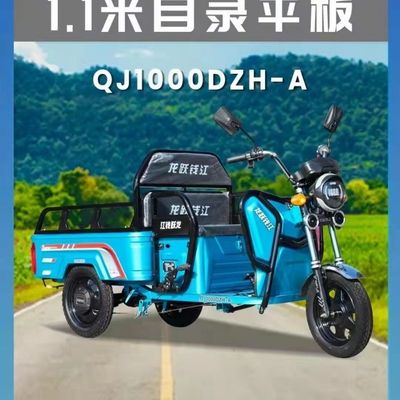 1.1米平板三轮车老t年代步电动车接送孩子拉货客货两用