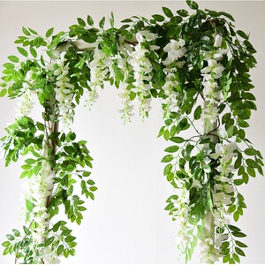 热销Wisteria Artificial Flower Vine Ivy Leaf Garland Silk Ro
