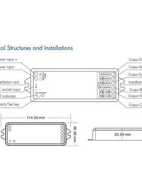 TUYA Zigbee Smart Led Controller DC12V 24V DIM RGB RGBW RGBW