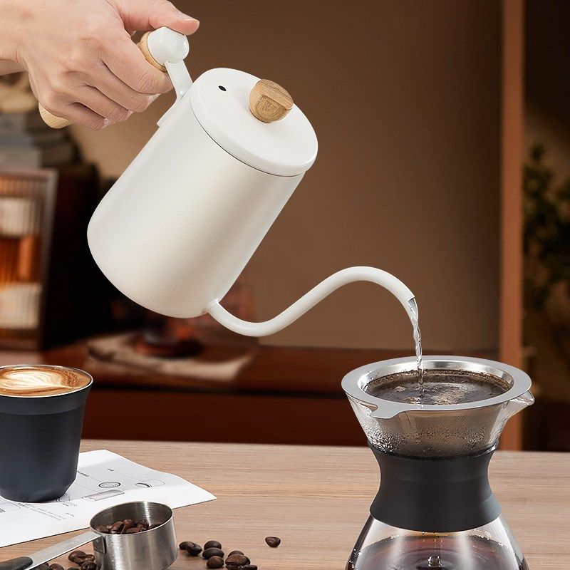 304不锈钢木柄平盖手冲壶咖啡厅家用手冲咖啡壶细口长嘴壶挂耳,餐饮具,手冲壶,淘宝优惠券,粉丝福利购,淘宝优惠卷