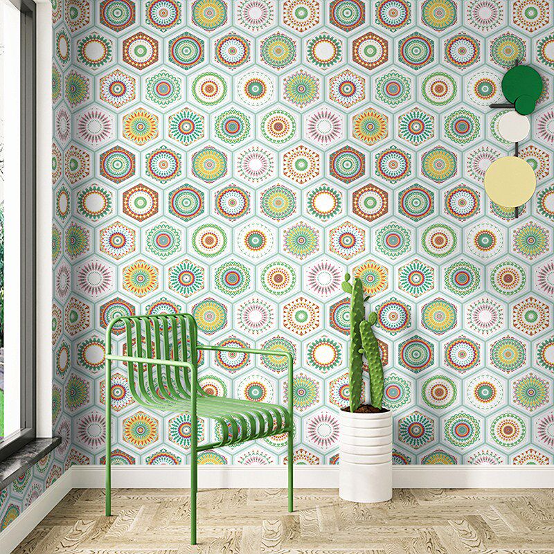 六边形厨房卫生间浴室墙壁纸自粘地板贴墙贴花砖防水贴纸墙面装饰