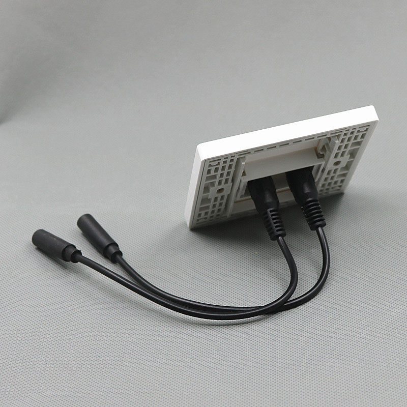 86型3b.5mm耳机电脑音频面板插座带尾巴延长线母对母直插暗装插座