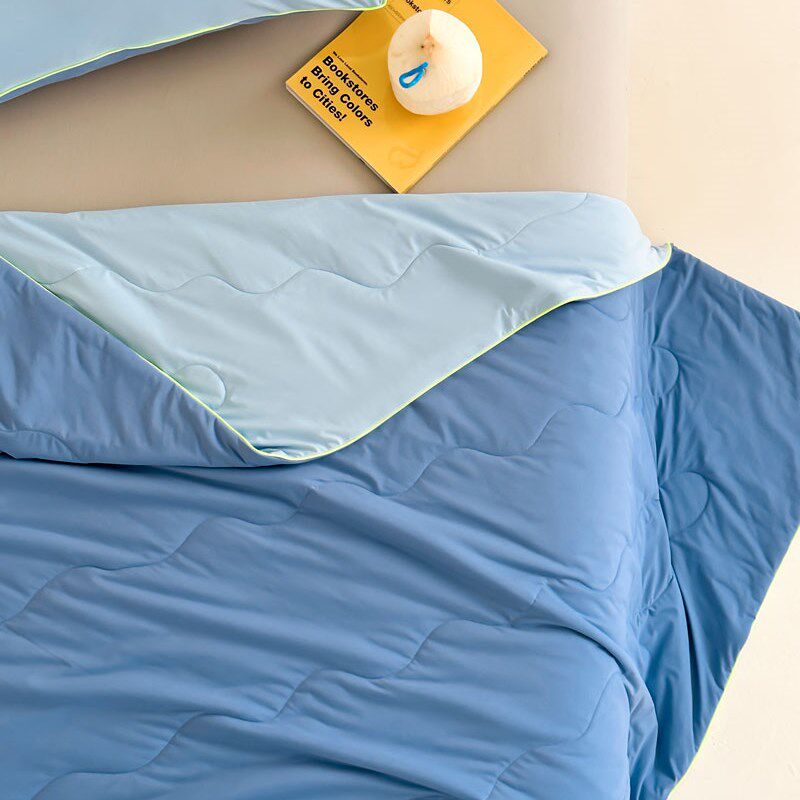 一触即凉 深蓝色凉感针织冰丝冰皮夏凉被单双人被芯空调被薄被子