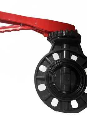 DN80 90mm管用 灰色PVC-U 3寸 工业UPVC对夹手动蝶阀 把手式碟阀