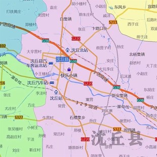 新款周口市地图定制贴挂超大巨幅壁画行政区划图办公室装饰画海报