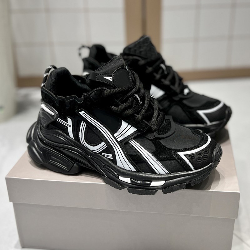 2025春新潮男擦色做旧水洗厚底拼色老爹鞋男厚底脏脏低帮运动鞋女