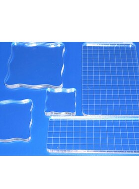 Dolce Vita 5pc Clear Stamp Acrylic Block with Grid Transpare