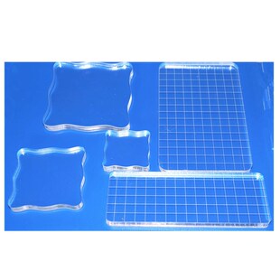 Dolce Vita 5pc Clear Stamp Acrylic Block with Grid Transpare