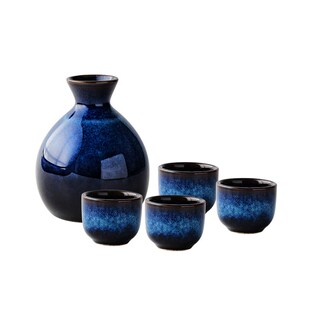 Household Japanese Sake Set Blue Mini Ceramic Flask Decorati