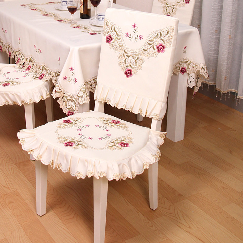桌布椅套布艺欧式绣花餐桌布台布茶几桌旗 椅子套 椅垫套装,居家布艺,桌布,淘宝优惠券,粉丝福利购,淘宝优惠卷