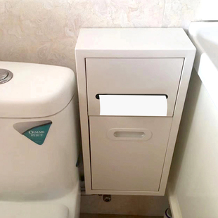 不锈钢壁挂式 厕所化妆室马桶旁垃圾桶纸巾架纸篓 收纳柜置物架明装